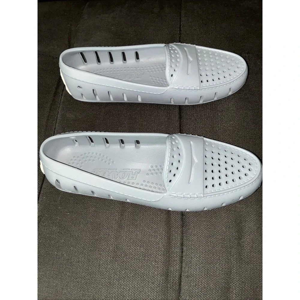 Floafers Womens Slip-on Driver Size 9 White Rubber Water Shoes Penny Loafers